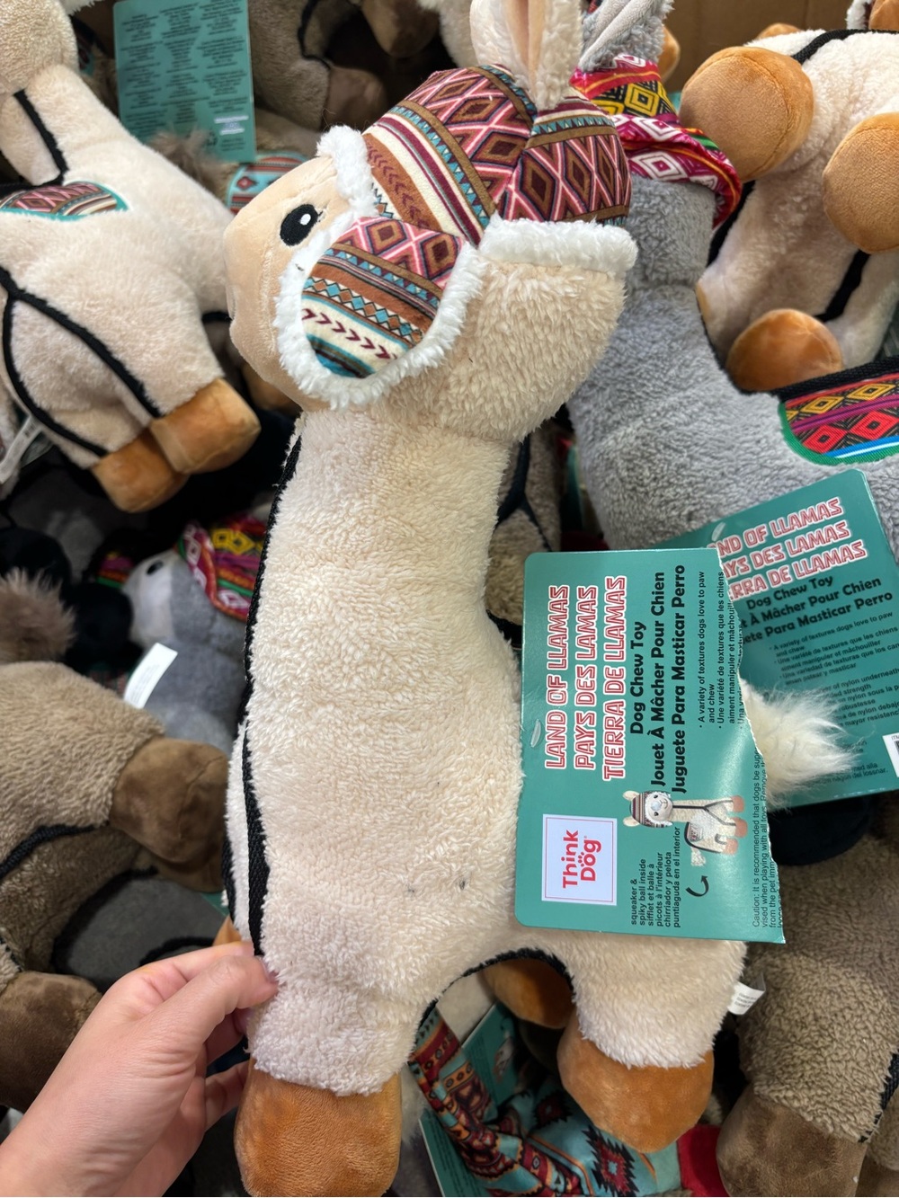 Think Dog Land Of Llamas 19” Plush Squeaky  Toy Pets Dog Chew Toy NEW WITH TAGS